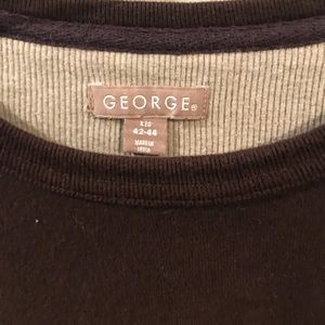 George Brand Pull Over Sweater Shirt. Brown Color. 42-44 Size. Long Sleeve.